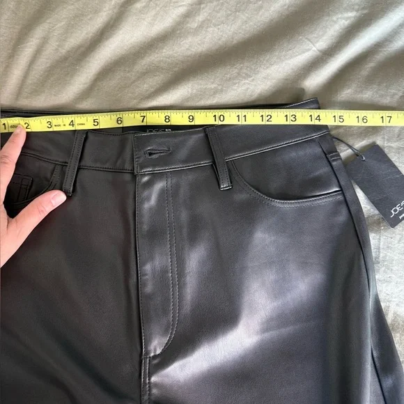 Joe's Jeans Black Faux Leather Pants Size 28 NWT Wide Leg Baddie Y2K High Waist - Picture 8 of 9